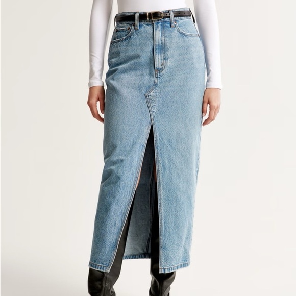 Abercrombie & Fitch Dresses & Skirts - Abercrombie & Fitch High Rise Denim Maxi Skirt Size 12
